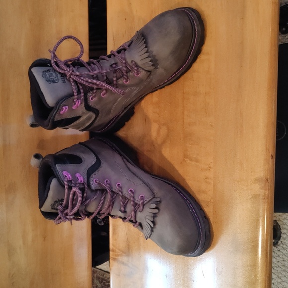 King's 6" Leather Steel Toe Brown With Pink Accents Size 8 By Honeywell - Picture 3 of 12